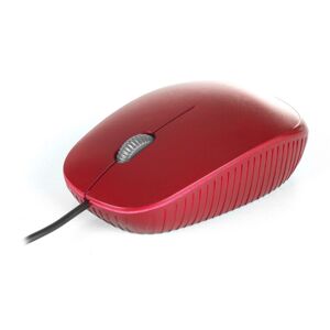 NGS Flame Red - Ratón Óptico 1000dpi con Cable USB, Ratón para Ordenador o Portátil con 3 Botones, Ambidiestro, Rojo