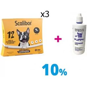 Pack Scalibor 48 Cm (3 Ud) + Limpiador Auricular 125 Ml Barakaldo Vet Shop