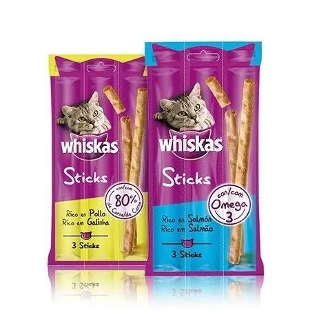 Whiskas Snacks Stick Salmón