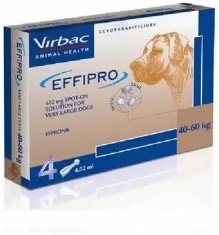 Virbac Effipro 402 Mg Perros Muy Grande 4 Pipetas ( + 40 Kg)