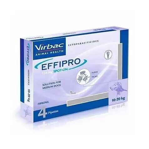 Virbac Effipro 134 Mg Perros Mediano 4 Pipetas (10 - 20 Kg)