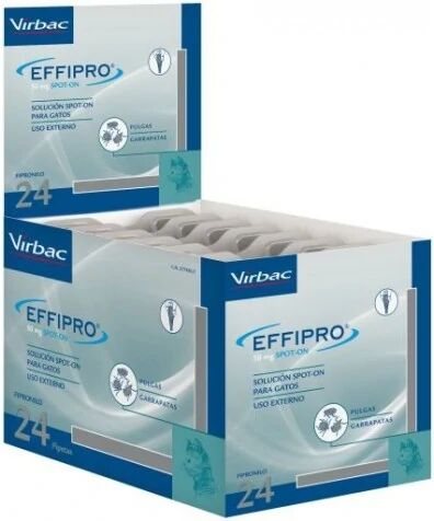 Virbac Effipro 50 Mg Gatos ( + 1 Kg) 24 Pipetas