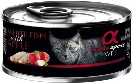 Alpha Spirit Gato Pescado Blanco Con Manzana Latas 85 Gr