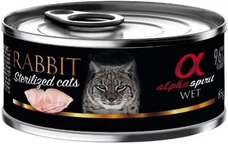 Alpha Spirit Gato Esterilizado Conejo Latas 85 Gr