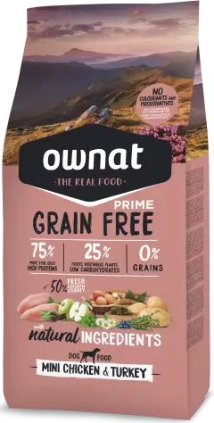 Ownat Grain Free Prime Mini Adult Chicken & Turkey Perro 1 Kg