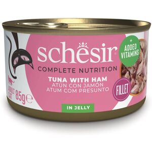 Schesir Adult Atún con Jamón en Gelatina Lata para Gatos 85 gr Schesir Adult Atún con Jamón en Gelatina Lata para Gatos 85 gr