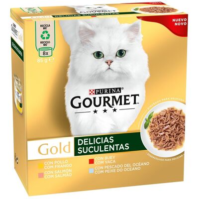 Comida Húmeda GOURMET GOLD para Gatos - Variedad de Sabores - 8x85g Comida Húmeda GOURMET GOLD para Gatos - Variedad de Sabores - 8x85g