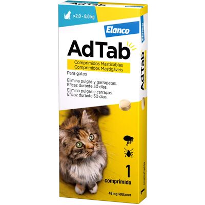 AdTab Gato 48mg - Tratamiento pulgas y garrapatas 2-8kg AdTab Gato 48mg - Tratamiento pulgas y garrapatas 2-8kg