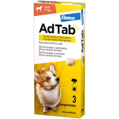 AdTab Comprimidos Antiparasitarios - Prevención de Pulgas y Garrapatas - 225mg 5-11kg AdTab Comprimidos Antiparasitarios - Prevención de Pulgas y Garrapatas - 225mg 5-11kg