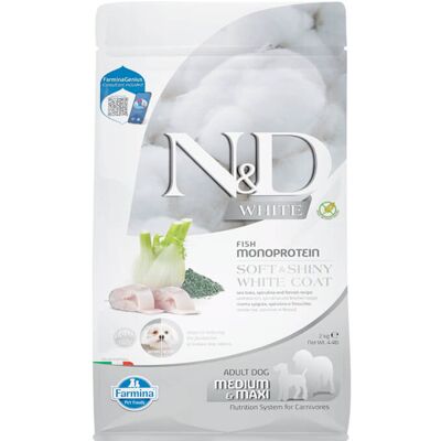 N&D White Suave y Brillante Pelo Blanco - Comida para Perros N&D White Suave y Brillante Pelo Blanco - Comida para Perros