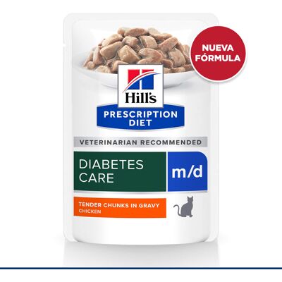 Hill's Prescription Diet m/d Pollo - Comida para Gatos con Diabetes, 12 sobres Hill's Prescription Diet m/d Pollo - Comida para Gatos con Diabetes, 12 sobres