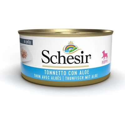 Latas de Atún con Aloe para Cachorros Schesir 18x150G - Comida para Perros Latas de Atún con Aloe para Cachorros Schesir 18x150G - Comida para Perros