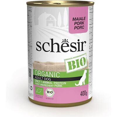 Schesir Comida Húmeda Orgánica de Cerdo para Perros 400g - Comida para Perros Schesir Comida Húmeda Orgánica de Cerdo para Perros 400g - Comida para Perros