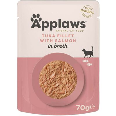 Comida para gatos con atún y salmón en caldo Applaws - 12 x 70g Comida para gatos con atún y salmón en caldo Applaws - 12 x 70g