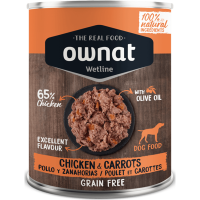 Comida húmeda para perros Ownat Pollo y Zanahorias - Sin cereales Comida húmeda para perros Ownat Pollo y Zanahorias - Sin cereales