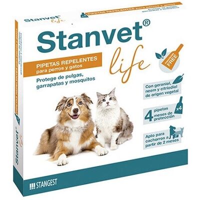Stangest Stanvet Life Pipetas para perros y gatos - Repelente de insectos Stangest Stanvet Life Pipetas para perros y gatos - Repelente de insectos