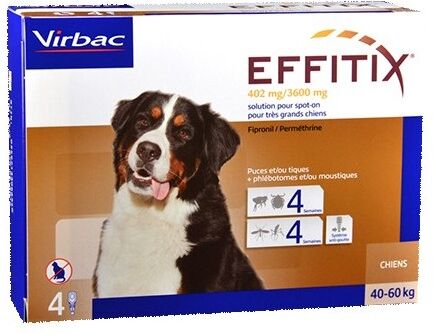 Virbac Effitix  spot On Xl (40 - 60kg) 4 Pipetas Virbac Effitix  spot On Xl (40 - 60kg) 4 Pipetas