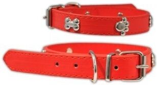 Complementos Collar En Cuero Rojo Con Huesos Y Huellas En Metal (1,5x35cm) Complementos Collar En Cuero Rojo Con Huesos Y Huellas En Metal (1,5x35cm)