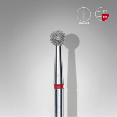 Staleks Fresa diamante bola roja 4 mm Staleks Fresa diamante bola roja 4 mm