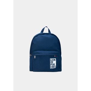 Lion of Porches Mochila para hombre en sarga con bolsillo frontal y tirantes Azul Índigo