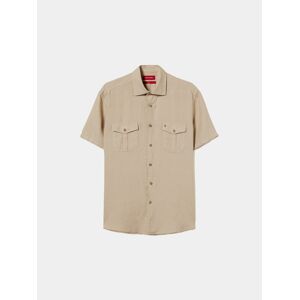 Lion of Porches Camisa de lino manga corta Beige