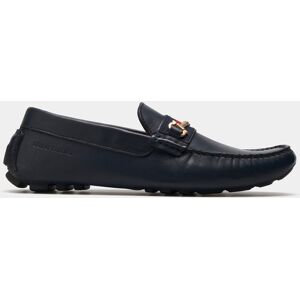 Lion of Porches Zapatos para hombre mocasines de piel con detalle metálico Navy