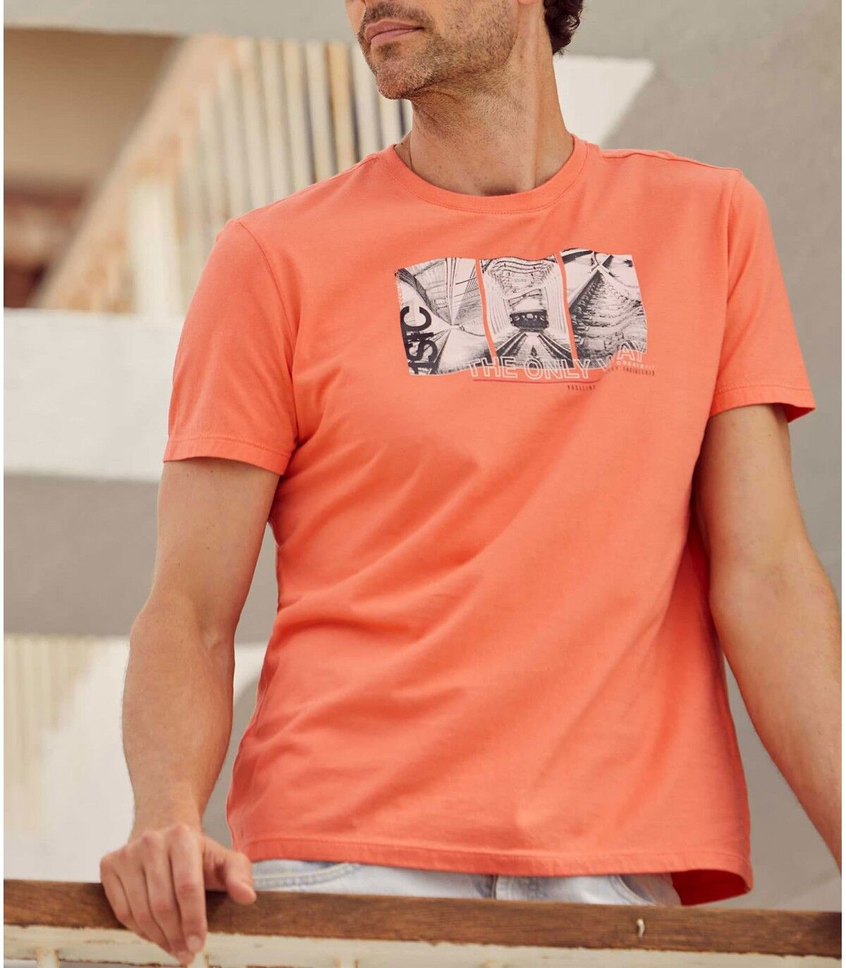 Camiseta hombre MASSANA E235350 G/L Naranja
