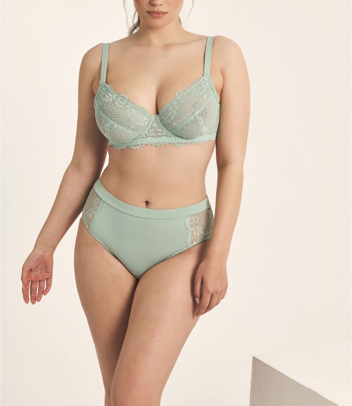 Conjunto Sujetador + Braga alta PROMISE Z10840 90 E VERDE AGUA