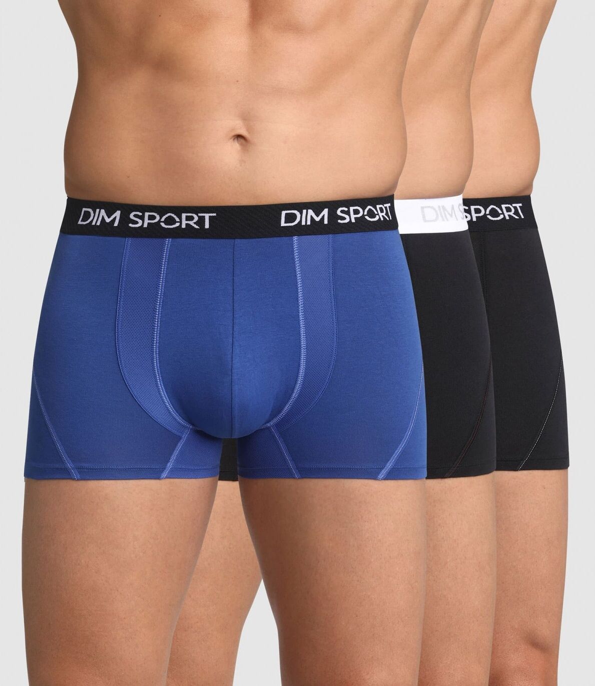 DIM. Pack 3 Boxer DIM SPORT 8EX Azul-Negro A2D Surtido 3 colores XXL