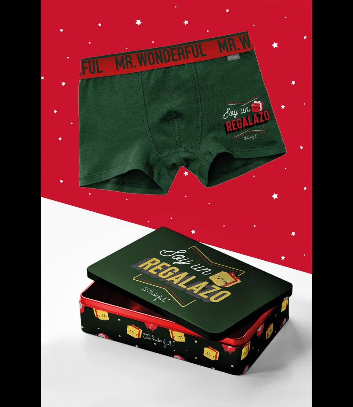 BOXER Y CAJA METAL REGALO MR WONDERFUL 48363 G/L Verde