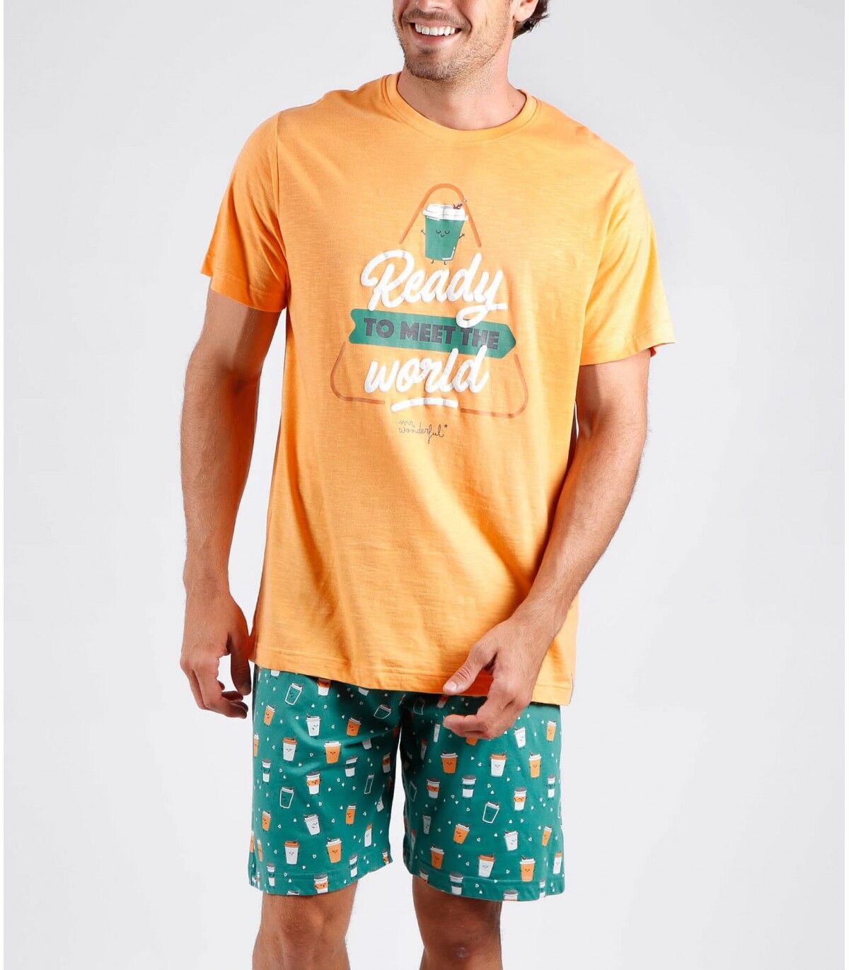 Pijama Hombre MR WONDERFUL 56702 G/L Naranja