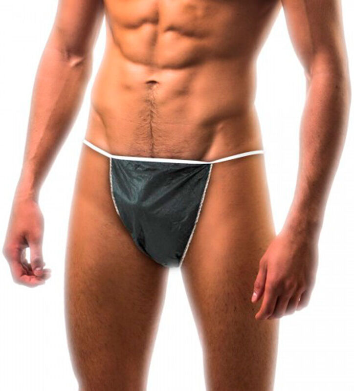 Tanga desechable Kinefis caballero en TST de polipropileno de 35 gramos color negro (100 Unidades)