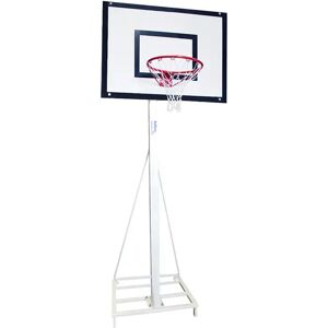 Juego de canasta minibasket deluxe monotubo tubo 100 trasladable dos ruedas con carro, sin tablero, aro ni contrapeso