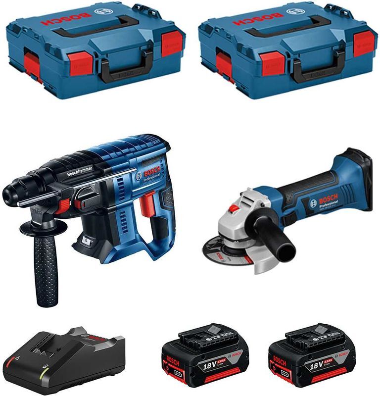 BOSCH Kit 18V BSK182M2G (GBH 18V-20 + GWS 18-125-VLI + 2 x 4,0 Ah + BOSCH Kit 18V BSK182M2G (GBH 18V-20 + GWS 18-125-VLI + 2 x 4,0 Ah +