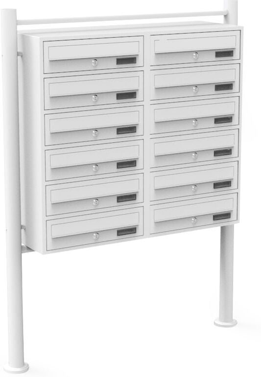 WILTEC Buzones Grupo 12 Blanco Pie Soporte Decorativo Polvo Exterior WILTEC Buzones Grupo 12 Blanco Pie Soporte Decorativo Polvo Exterior