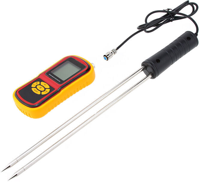 HAPPYSHOPPING Medidor de humedad de grano digital portatil GM640, con probador de HAPPYSHOPPING Medidor de humedad de grano digital portatil GM640, con probador de