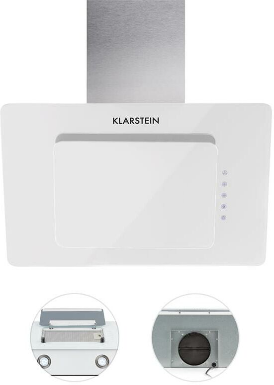 KLARSTEIN Lorea Campana extractora Plana 60cm 280 m³/h Táctil Vidrio blanca KLARSTEIN Lorea Campana extractora Plana 60cm 280 m³/h Táctil Vidrio blanca