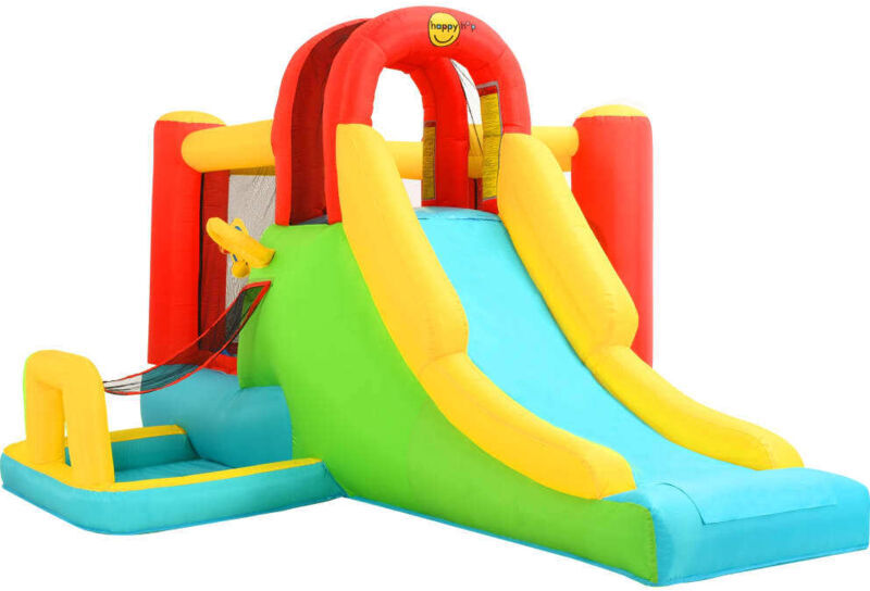 HAPPY HOP Castillo hinchable con tobogán 400x295x200 cm PVC - Multicolore - Happy HAPPY HOP Castillo hinchable con tobogán 400x295x200 cm PVC - Multicolore - Happy