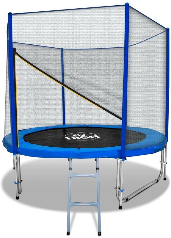 Frankystar - Trampolín elástico de 250cm con red y escalera con Frankystar - Trampolín elástico de 250cm con red y escalera con
