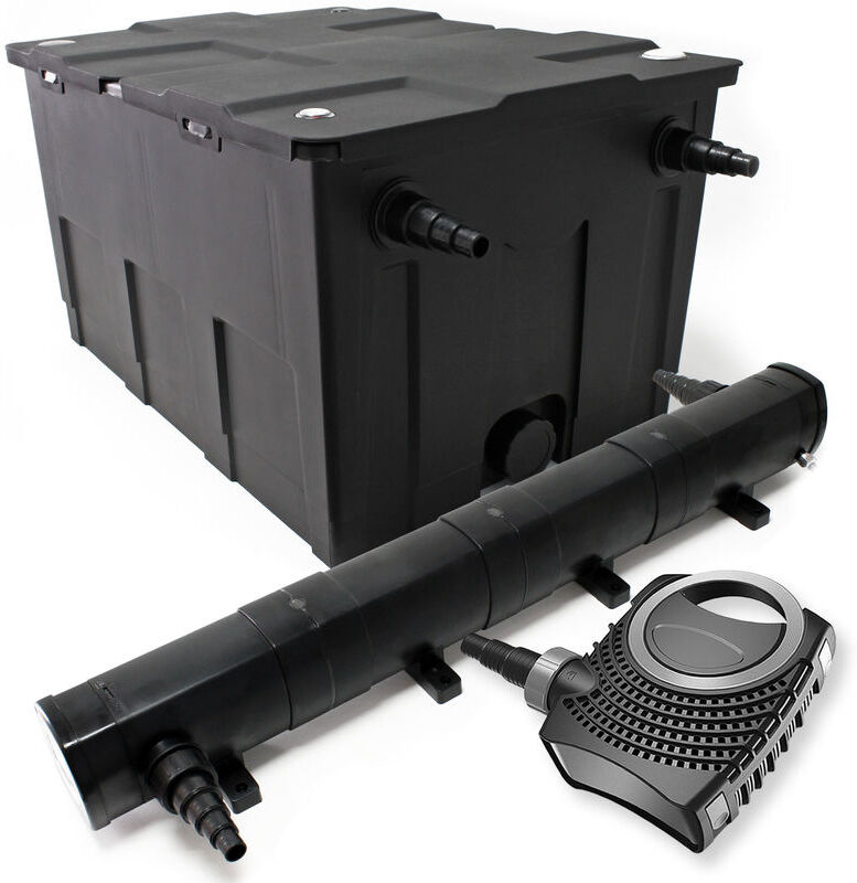 Wiltec - Set: Bio filtro para estanque 60.000 l 72 W UVC clarificador Wiltec - Set: Bio filtro para estanque 60.000 l 72 W UVC clarificador