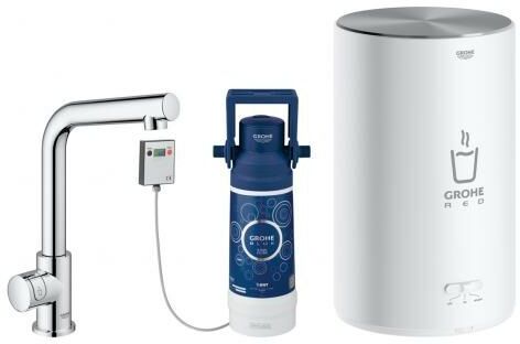 GROHE Válvula estacionaria monobloque roja GROHE y caldera de tamaño M, L GROHE Válvula estacionaria monobloque roja GROHE y caldera de tamaño M, L