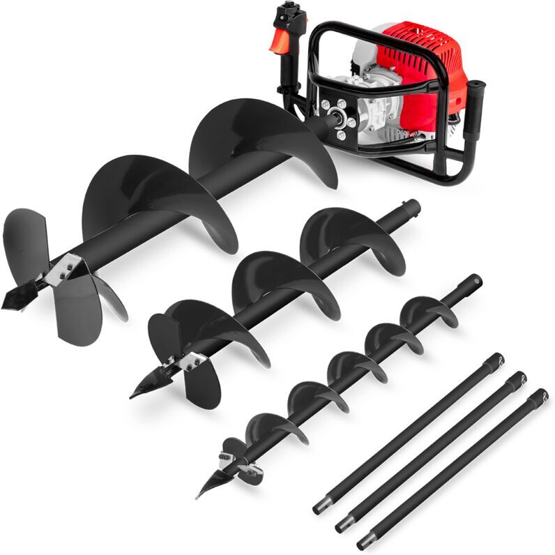 AGROVERD Taladro de tierra GD750X ahoyador motor de gasolina 75cc 5.2cv con tres AGROVERD Taladro de tierra GD750X ahoyador motor de gasolina 75cc 5.2cv con tres