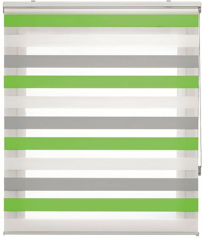 HAPPYSTOR Estor Enrollable Happystor TriNight Noche y Dia Liso 501 gris-pistacho HAPPYSTOR Estor Enrollable Happystor TriNight Noche y Dia Liso 501 gris-pistacho