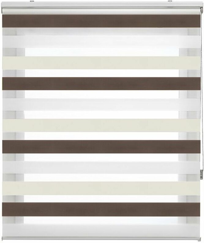 HAPPYSTOR Estor Enrollable Happystor TriNight Noche y Dia Liso 502 marrón-crema HAPPYSTOR Estor Enrollable Happystor TriNight Noche y Dia Liso 502 marrón-crema