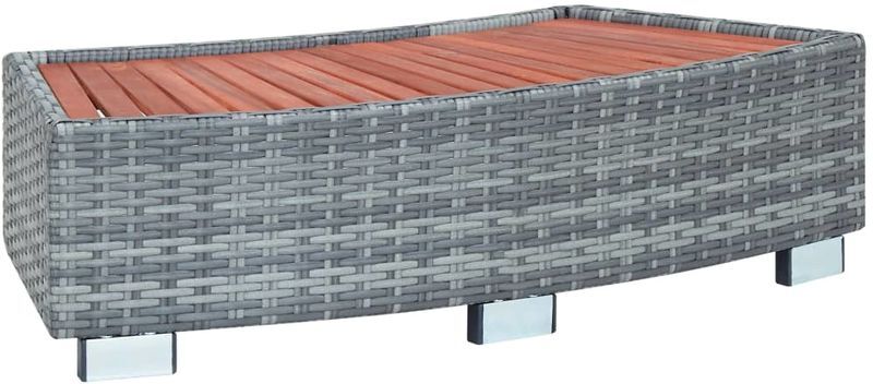 ASUPERMALL Escalon para jacuzzi ratan sintetico gris 92x45x25 cm