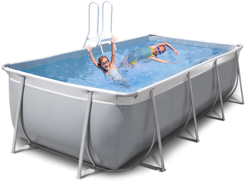 NEW PLAST Piscina elevada desmontable rectangular 460x265 H125 completa gris NEW PLAST Piscina elevada desmontable rectangular 460x265 H125 completa gris