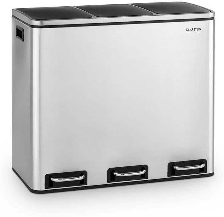 KLARSTEIN Grandmaster Trash cubo de basura 54 l / 3 x 18 l inodoro PP acero