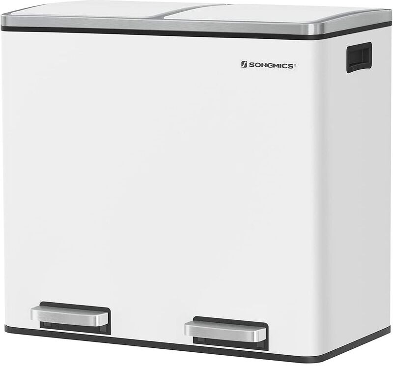 SONGMICS Basurero Reciclaje, Cubo de Basura para Cocina con 2 cubetas, 2 x 24L, SONGMICS Basurero Reciclaje, Cubo de Basura para Cocina con 2 cubetas, 2 x 24L,