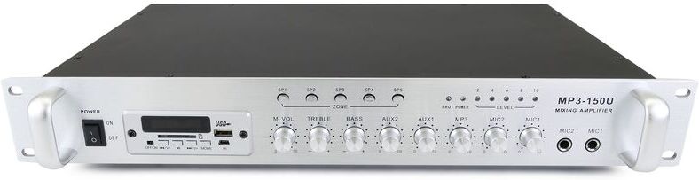 BEMATIK Amplificador para sonorización profesional de 150W 110V 5 zonas con MIC BEMATIK Amplificador para sonorización profesional de 150W 110V 5 zonas con MIC