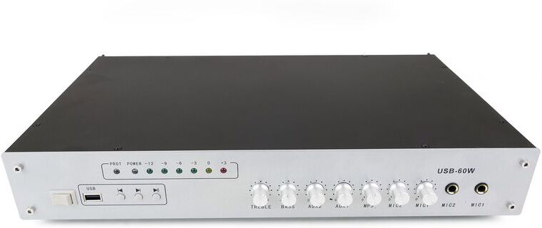 BEMATIK Amplificador para sonorización profesional de 60W 110V 1 zona con MIC BEMATIK Amplificador para sonorización profesional de 60W 110V 1 zona con MIC